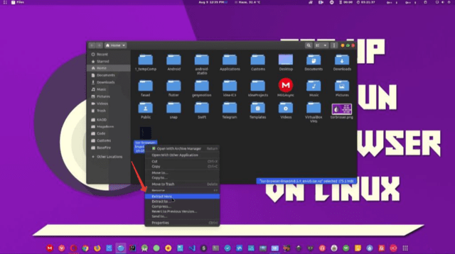 Распаковка браузера Тор на Ubuntu